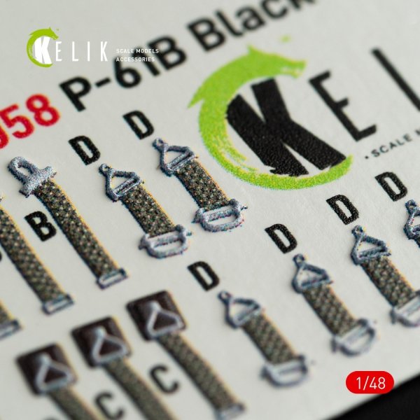 KELIK K48058 P-61B BLACK WIDOW INTERIOR 3D DECALS FOR GWH KIT 1/48
