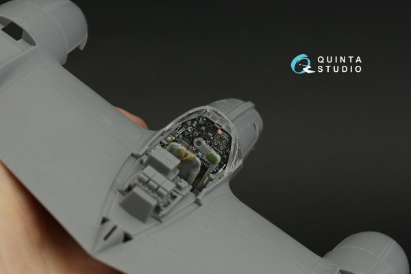 Quinta Studio QD48327 P-38J 3D-Printed &amp; coloured Interior on decal paper (Tamiya) 1/48