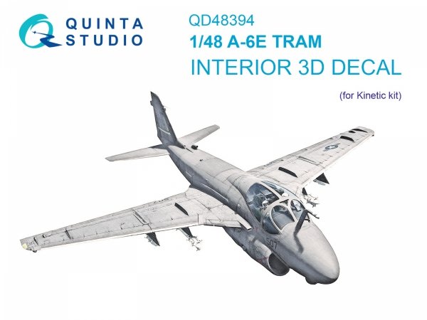 Quinta Studio QD48394 A-6E TRAM 3D-Printed &amp; coloured Interior on decal paper (Kinetic) 1/48