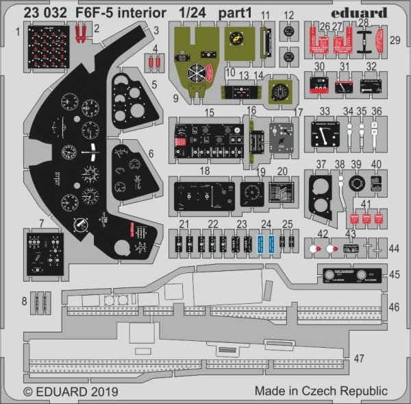Eduard 23032 F6F-5 interior AIRFIX 1/24