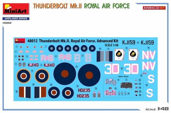 MiniArt 48012 THUNDERBOLT Mk.II. ROYAL AIR FORCE. ADVANCED KIT 1/48