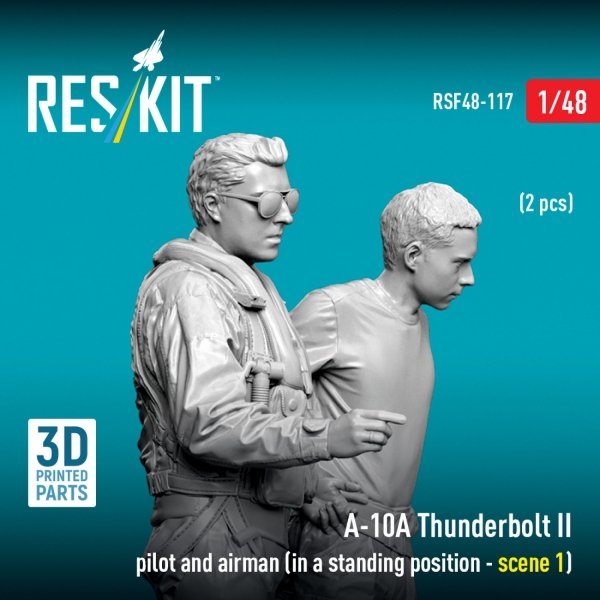 RESKIT RSF48-0117 A-10А Thunderbolt II pilot and airman (in a standing position - scene 1) (2 pcs) (3D Printed) (1/48)
