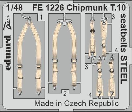 Eduard FE1226 Chipmunk T.10 seatbelts STEEL AIRFIX 1/48