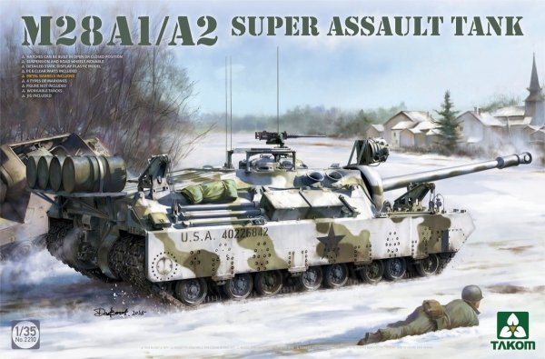 Takom 2209W T28 BOX MODELING GUIDE +  T28 SUPER HEAVY TANK + M28A1/A2 SUPER ASSAULT TANK 1/35