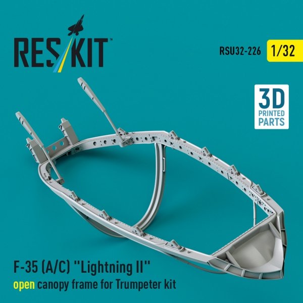 RESKIT RSU32-0226 F-35 (A/C) "Lightning II" open canopy frame for Trumpeter kit (3D Printed) 1/32
