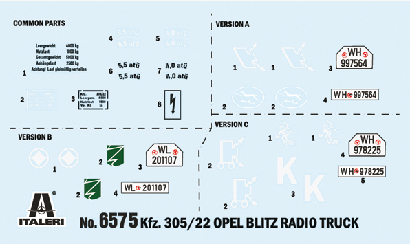 Italeri 6575 Opel Blitz Radio Truck 1/35