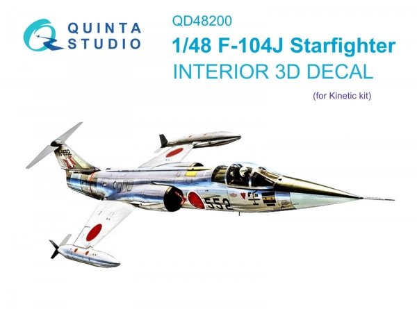Quinta Studio QD48200 F-104J 3D-Printed &amp; coloured Interior on decal paper (for Kinetic ) 1/48