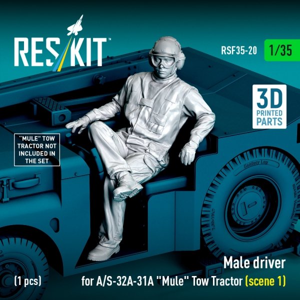 RESKIT RSF35-0020 Male driver for A/S-32A-31A "Mule" Tow Tractor (scene 1) (1 pcs) (3D Printed) (1/35)