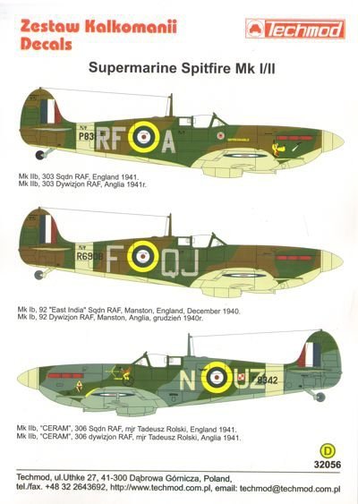 Techmod 32056 Spitfire Mk I/IIb (1:32)