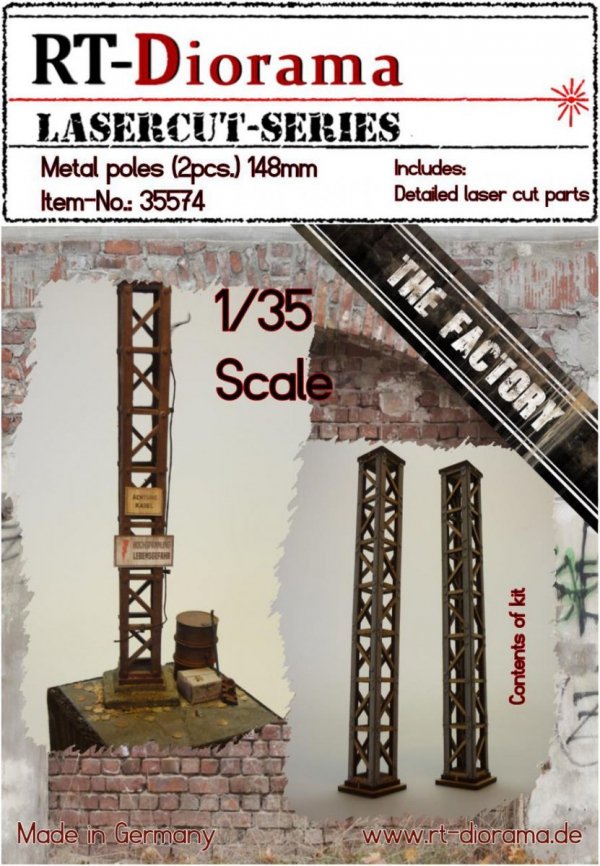 RT-Diorama 35574 Metal poles (2pcs.) 148mm 1/35