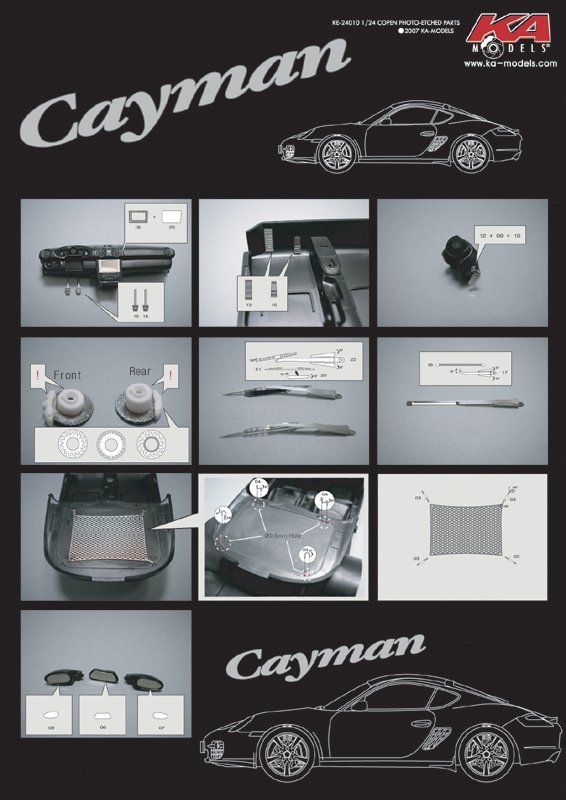 KA Models KE-24011 Porsche Cayman Detail-up Etched part 1/24