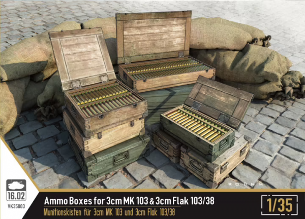 16.02 VK35003 Ammo Boxes for the 3cm MK 103 &amp; 3cm Flak 103/38 1/35