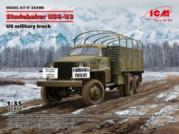ICM 35490 US military truck Studebaker US-6-U3 1/35