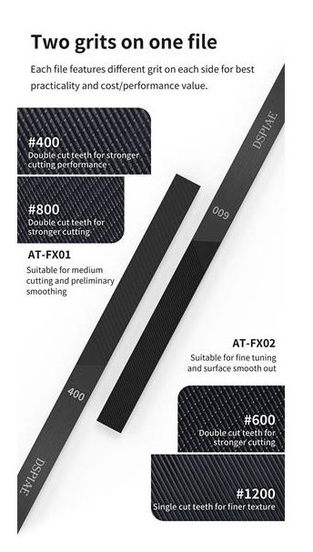 DSPIAE AT-FX01 Coated Stainless Steel File 400 / 800 (1 piece)