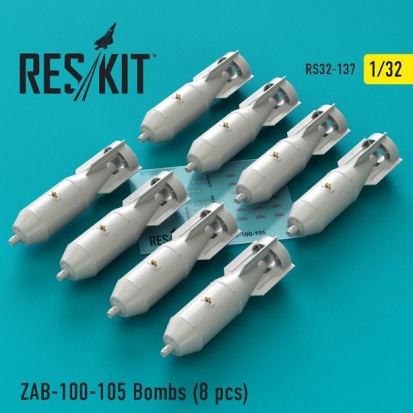 RESKIT RS32-0137 ZAB-100-105 Bombs (8 pcs) 1/32
