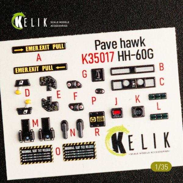 KELIK K35017 HH-60G PAVE HAWK INTERIOR 3D DECALS FOR KITTY HAWK KIT 1/35