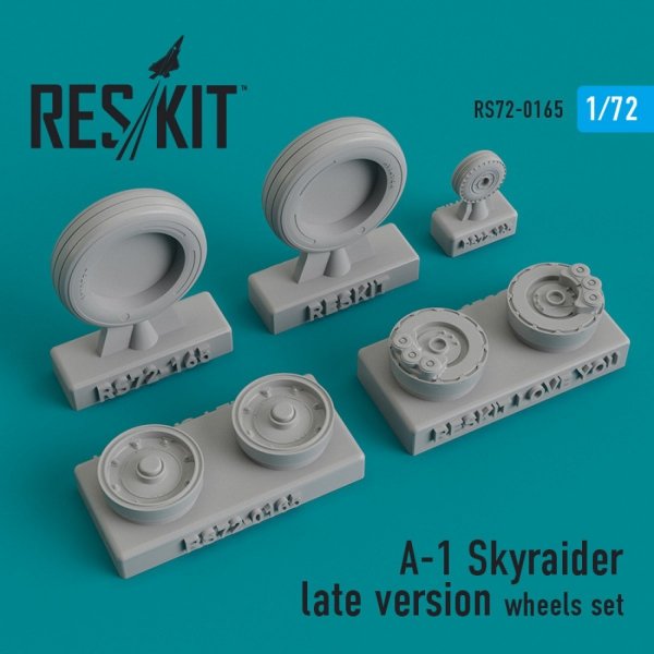 RESKIT RS72-0165 A-1 &quot;SKYRAIDER&quot; (LATE VERSION) WHEELS SET 1/72