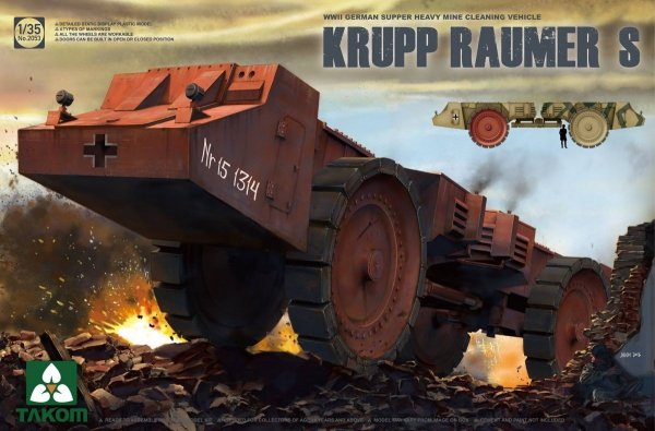 Takom 2053 Krupp Raumer S WWII German Super Heavy Mine Clearing Vehicle 1/35
