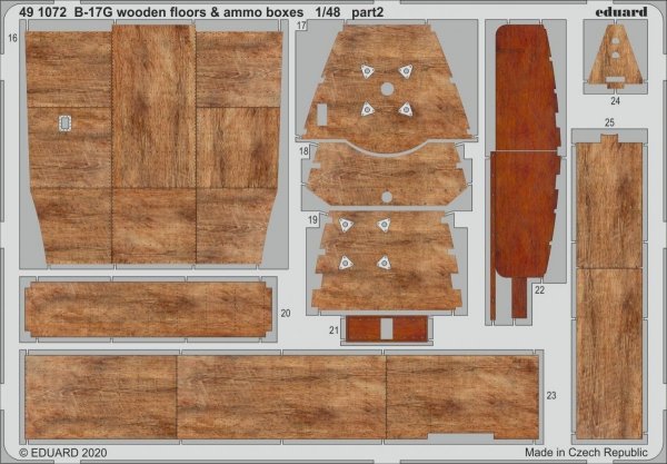 Eduard 491072 B-17G wooden floors &amp; ammo boxes 1/48 HK MODELS