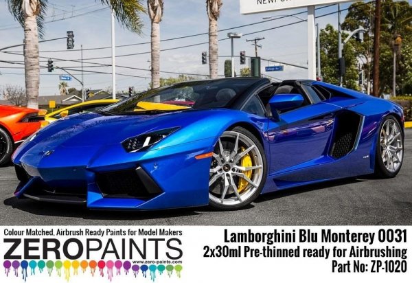 Zero Paints ZP-1020-BLU Lamborghini Blu Monterey Paint Set 2x30ml