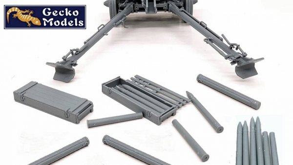 Gecko Models 16GM0014 German 7,5 cm Pak 40 Ammo Boxes w/Shells Set 1/16