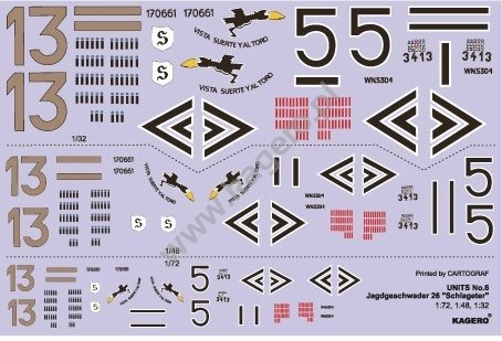 Kagero 97006 JG 26 Jagdeschwader &quot;Schlagater&quot;(decals) EN