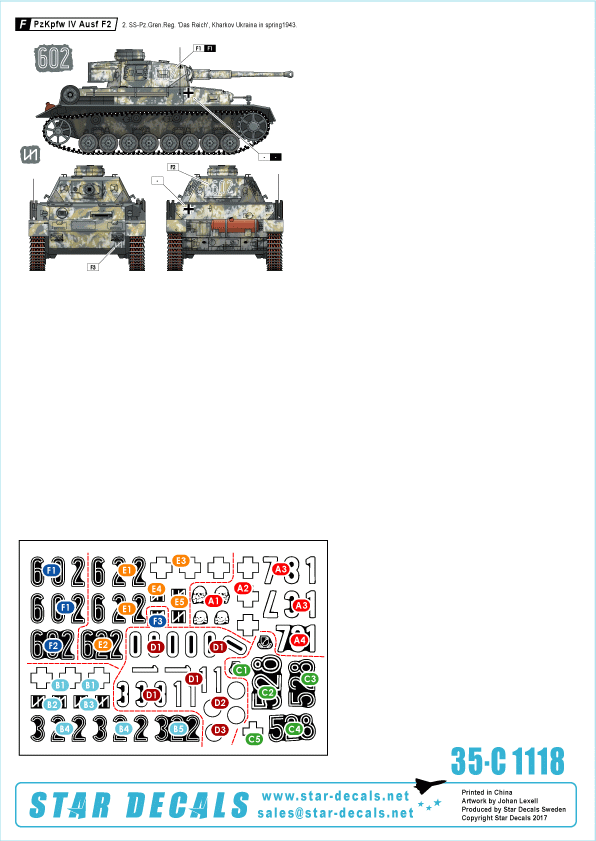 Star Decals 35-C1118 PzKpfw IV F2 and G of the Waffen-SS 1/35