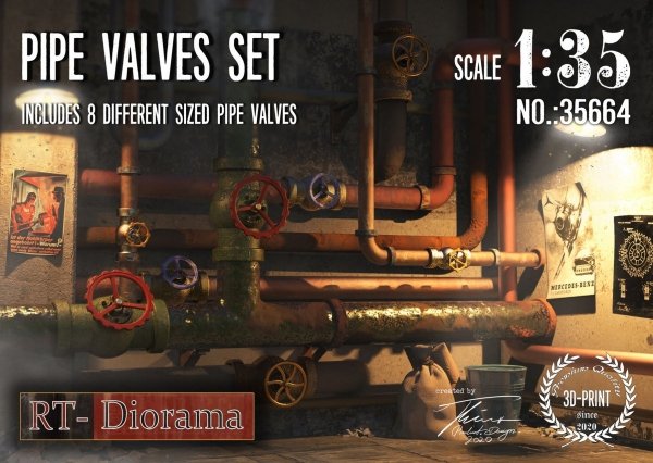 RT-Diorama 35664 Pipe Valves Set 1/35