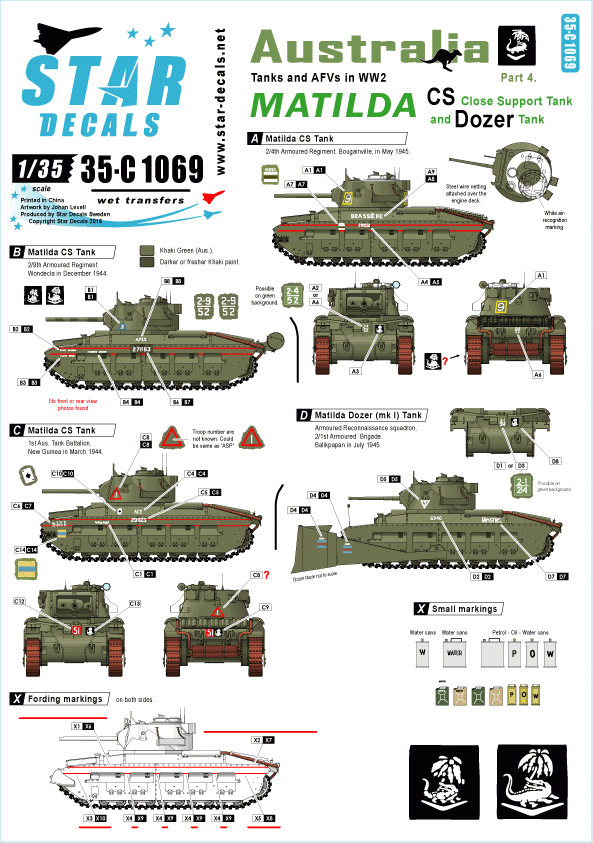 Star Decals 35-C1069 Australia Tanks &amp; AFVs # 4 1/35