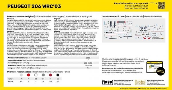 Heller 56113 Peugeot 206 WRC '03 - Starter Kit 1/43