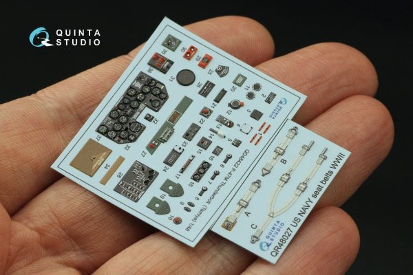 Quinta Studio QD48422 P-47M Thunderbolt 3D-Printed coloured Interior on decal paper (Tamiya) 1/48
