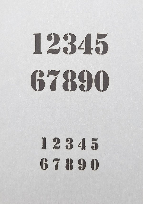 RT-Diorama 35603 Airbrush Stencil: Basic numbers 1/35