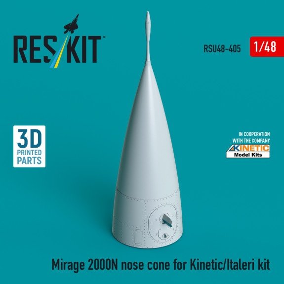 RESKIT RSU48-0405 Mirage 2000N nose cone for Kinetic/Italeri kit (3D Printed) 1/48