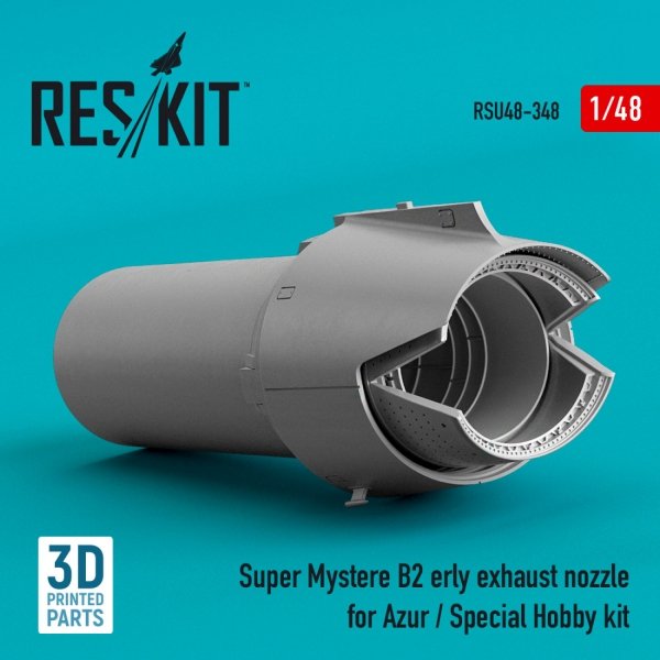 RESKIT RSU48-0348 SUPER MYSTERE B2 EARLY EXHAUST NOZZLE FOR AZUR / SPECIAL HOBBY KIT (3D PRINTED) 1/48