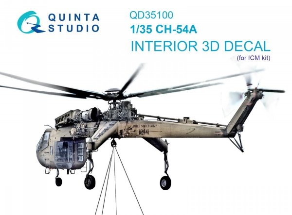 Quinta Studio QD35100 CH-54A 3D-Printed &amp; coloured Interior on decal paper (ICM) 1/35