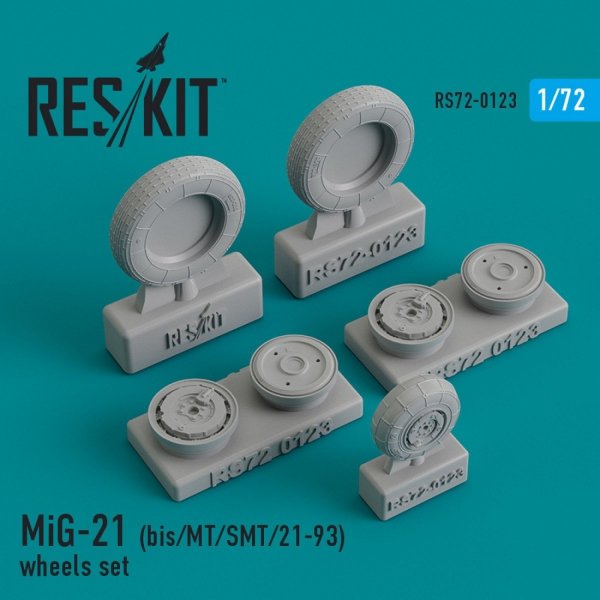 RESKIT RS72-0123 MIG-21 (BIS, MT, SMT, 21-93) WHEELS SET 1/72