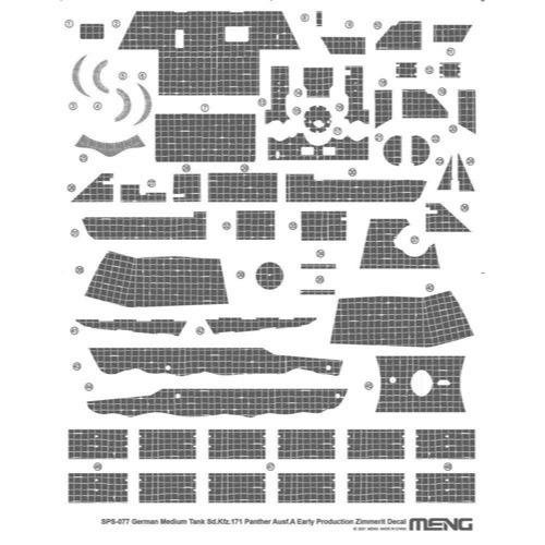 Meng SPS-077 Sd Kfz 171 Panther Ausf A Early Production Zimmerit Decal 1/35