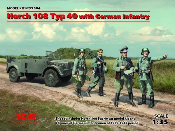 ICM 35504 Horch 108 Typ 40 with German Infantry (1:35)