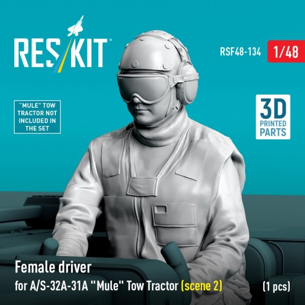 RESKIT RSF48-0134 Female driver for A/S-32A-31A "Mule" Tow Tractor (scene 2) (1 pcs) (3D Printed) (1/48)