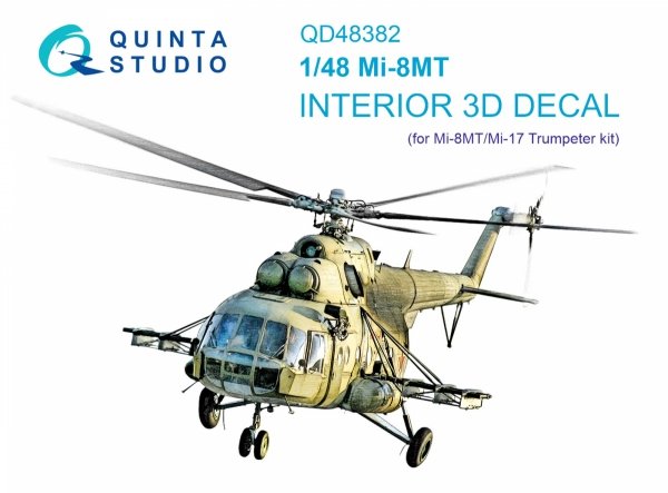 Quinta Studio QD48382 Mi-8MT 3D-Printed &amp; coloured Interior on decal paper (Trumpeter) 1/48