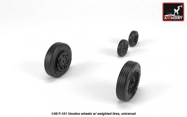 Armory Models AW48318 F-101 Voodoo wheels w/ optional nose wheels &amp; weighted tyres 1/48