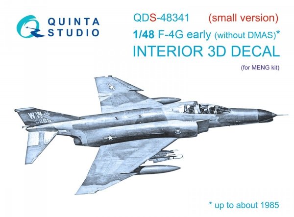 Quinta Studio QDS48341 F-4G early 3D-Printed &amp; coloured Interior on decal paper (Meng) (Small version) 1/48