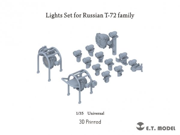 E.T. Model P35-270 Lights Set for Russian T-72 Family ( 3D Print ) 1/35