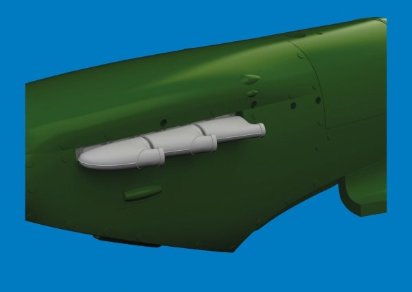 Eduard 672441 Spitfire Mk.V three-stacks exhaust rounded PRINT for EDUARD 1/72