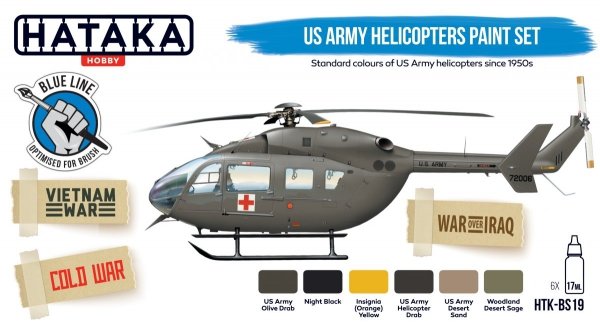 Hataka HTK-BS19 US Army Helicopters Paint Set (6x17ml)