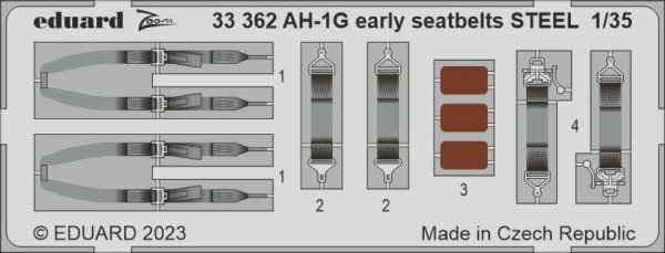 Eduard 33362 AH-1G early seatbelts STEEL ICM 1/35