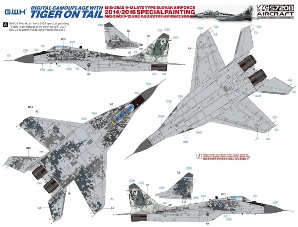 Great Wall Hobby S7208 MiG-29AS 9-12 Late Type Slovak Airforce 1/72