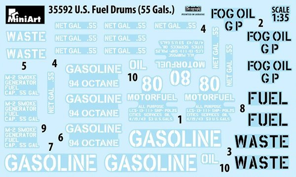MiniArt 35592 U.S. FUEL DRUMS 55 GALS. 1/35