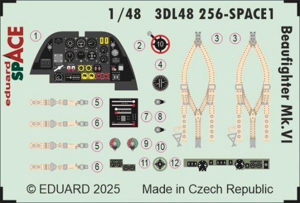 Eduard 3DL48256 Beaufighter Mk.VI SPACE for REVELL (3D Decals) 1/48