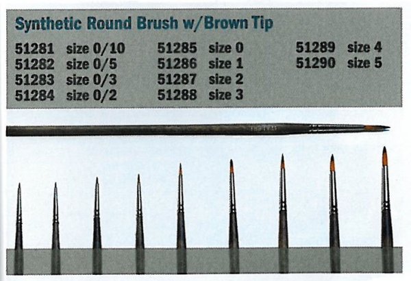 Italeri 51290 5 Synthetic round brush with brown tip